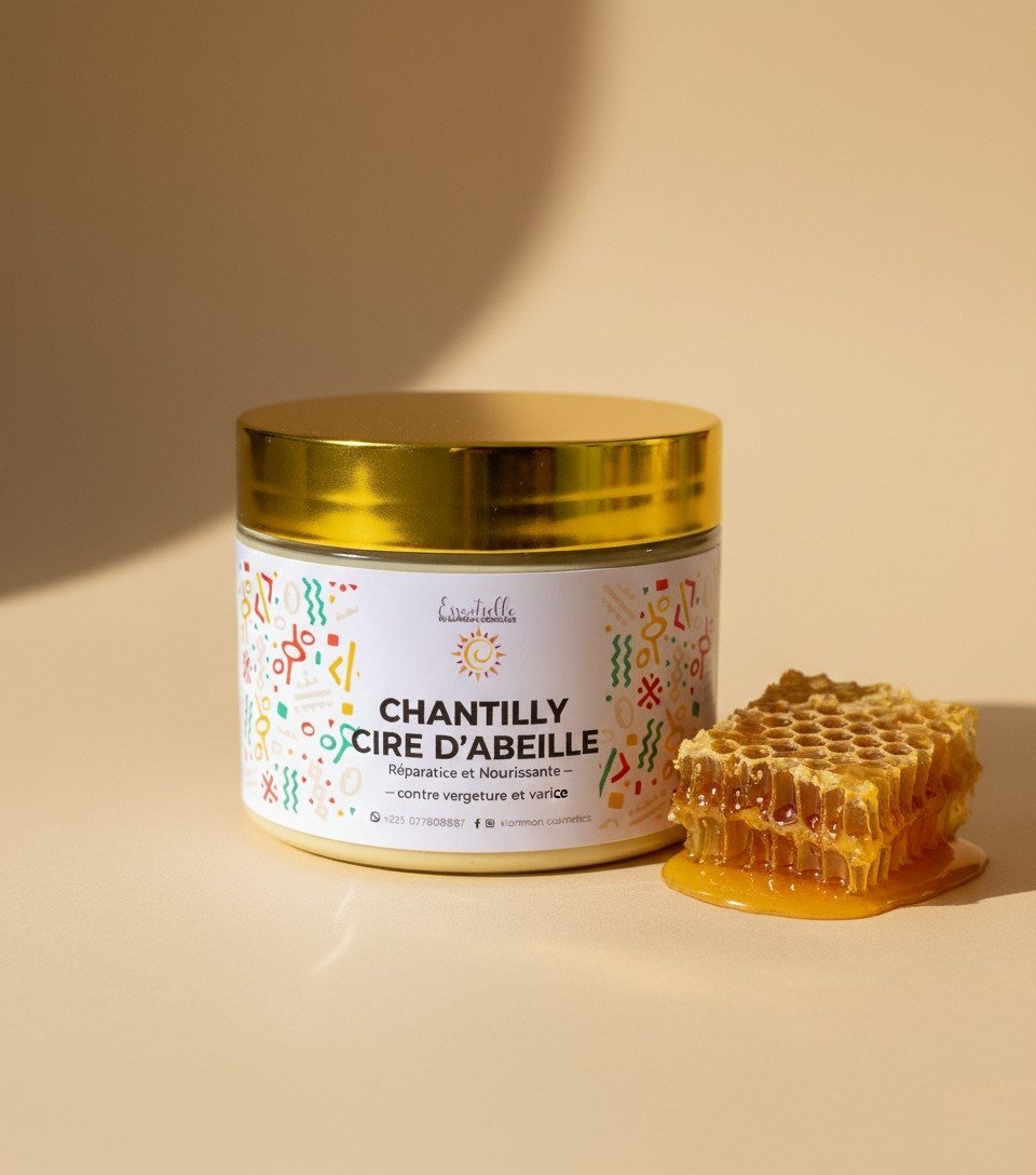 Pot de chantilly cire d'abeille Klanman avec un rayon de miel